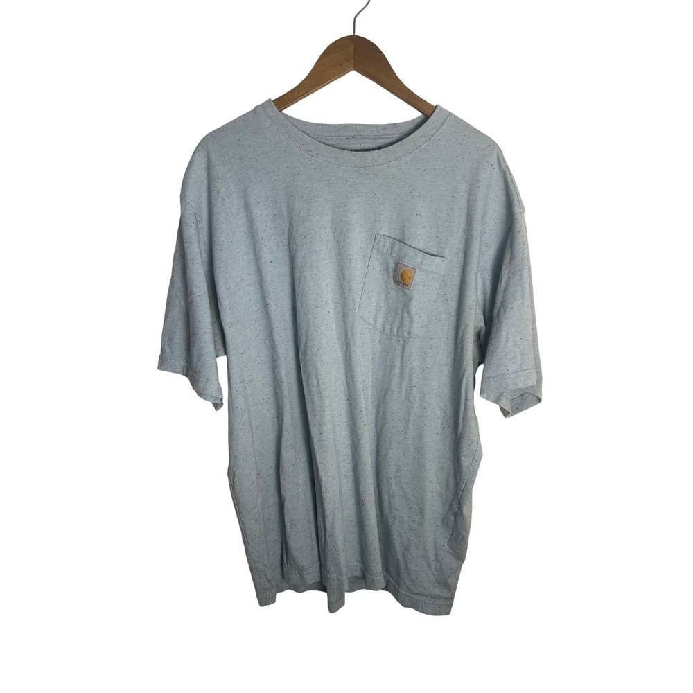 Carhartt Men XL Loose Fit Blue Speckled T Shirt Short Sleeve Casual Work Comfort